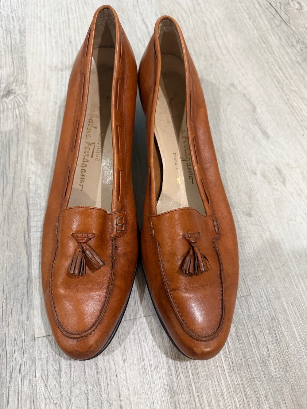 Salvatore ferragamo Leather Tassel Loafers - Cognac